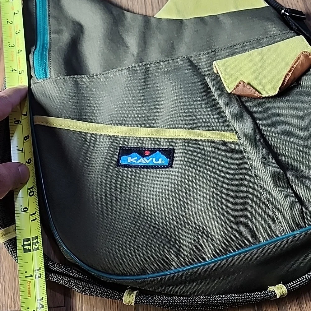 Kavu Green and Yellow Sling Bag